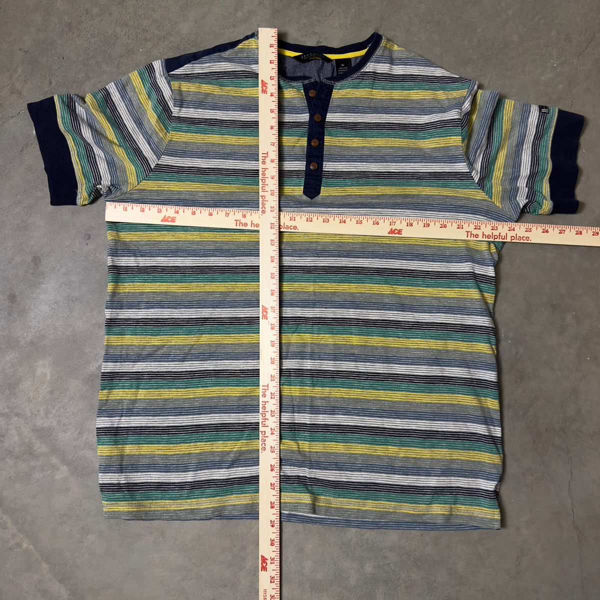 Vintage Y2K Sean John Tailored Fit Striped Henley Mens XL