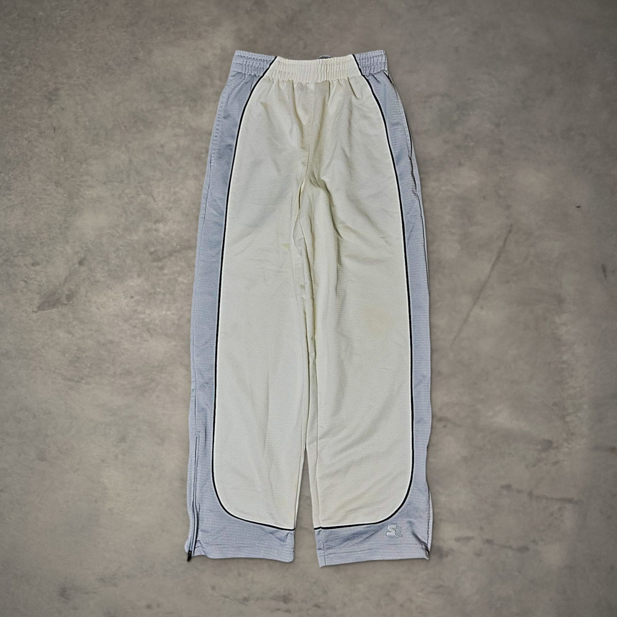 Starter Track Pants Mens S 28-30 White Gray Baggy Streetwear