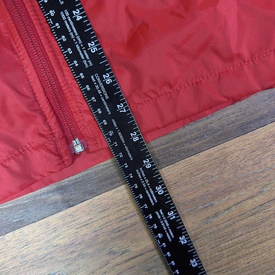 Eddie Bauer Hooded Windbreaker Jacket Mens M Red Gray Zip