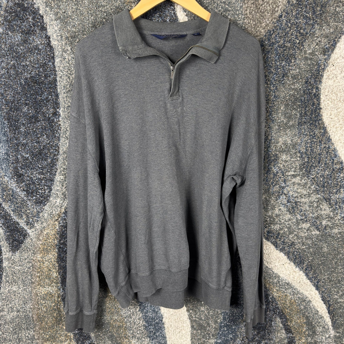 Polo Golf Ralph Lauren Quarter Zip Mens XL Grey Pima Cotton