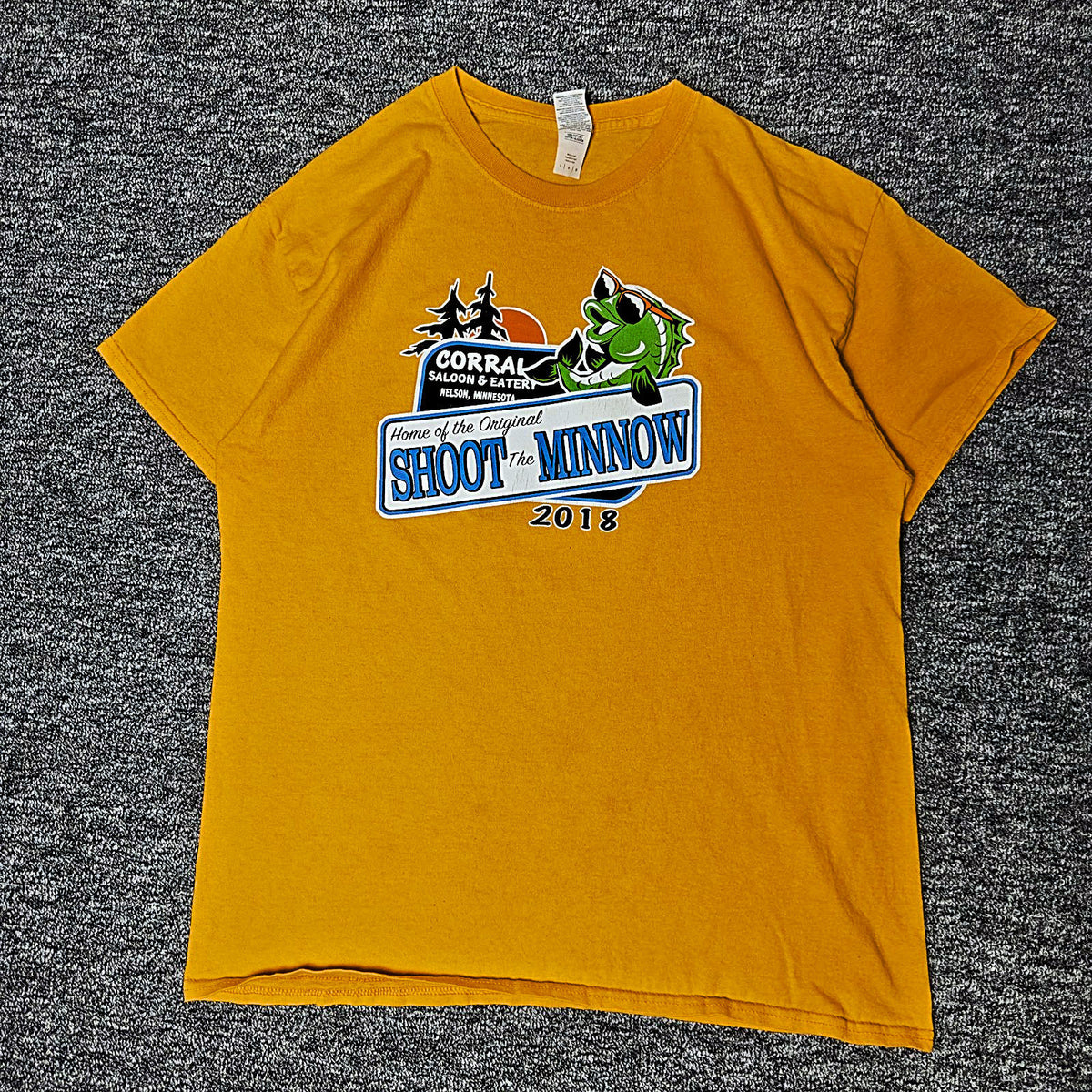 Corral Saloon Shoot The Minnow 2018 Tee Mens L Orange