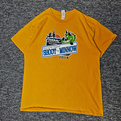 Corral Saloon Shoot The Minnow 2018 Tee Mens L Orange