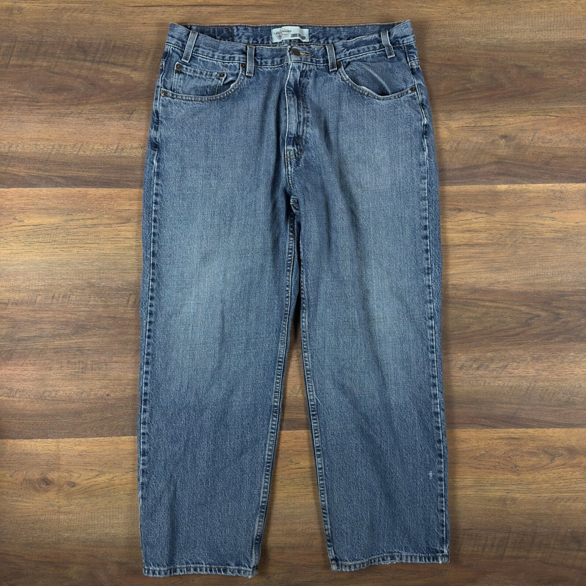 Levis Signiture Baggy Mens Jeans 36x28 Medium Wash Blue Y2K