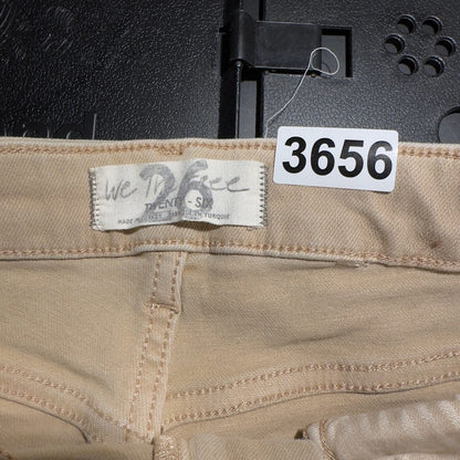 We The Free Skinny Pants Womens 26 Beige Raw Hem