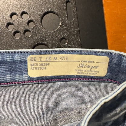 Diesel Skinzee Skinny Jeans Womens 27 Blue Acid Wash Edgy