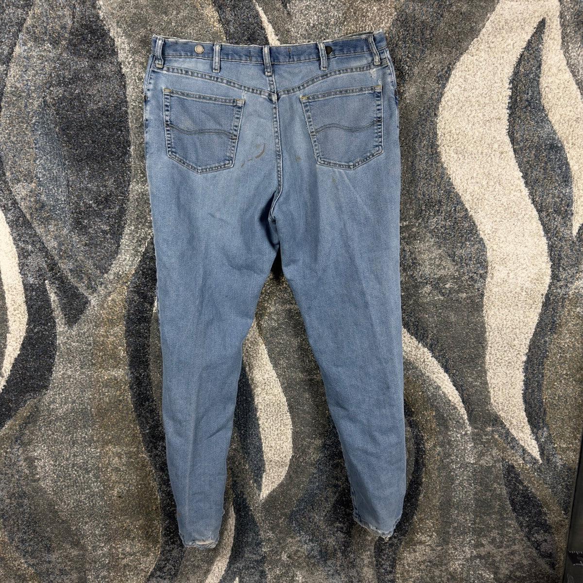 Lee Regular Fit Distressed Jeans Mens 38x31 Blue Grunge