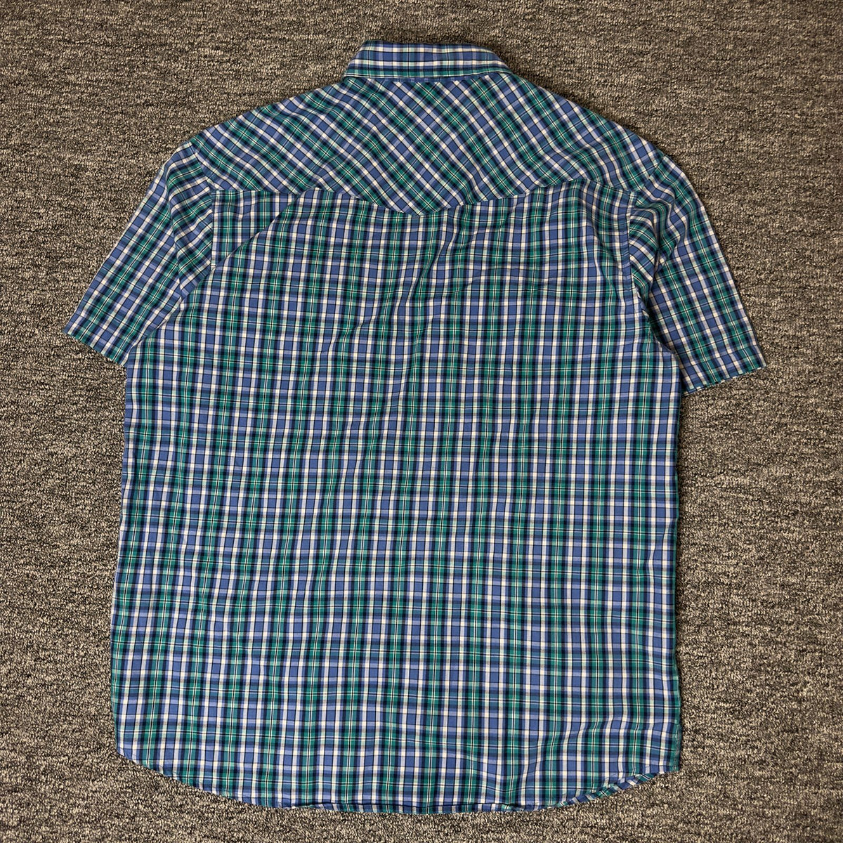 Key Western Pearl Snap Shirt Mens LR Blue Plaid Cowboy