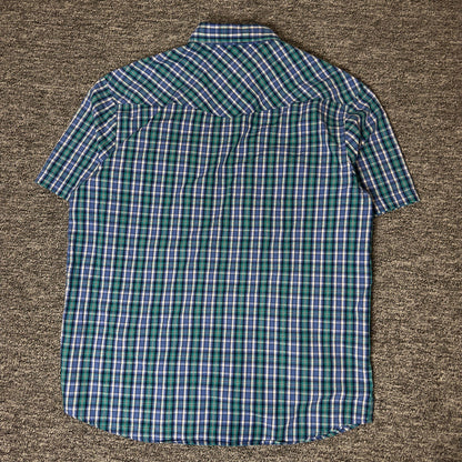 Key Western Pearl Snap Shirt Mens LR Blue Plaid Cowboy