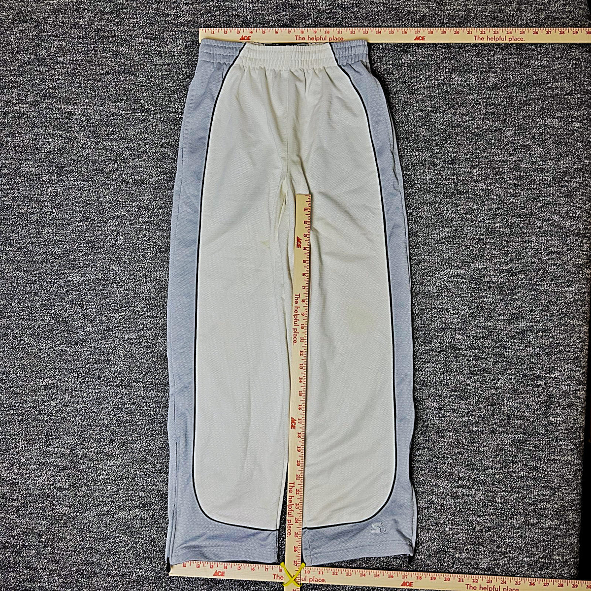 Starter Track Pants Mens S 28-30 White Gray Baggy Streetwear