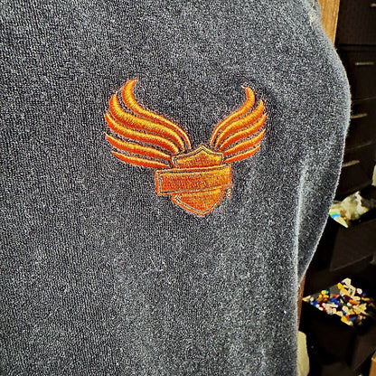Harley-Davidson Terry Tank Top Womens L Navy Orange Biker