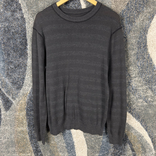 Vintage Aeropostale Striped Crewneck Sweater Mens M Charcoal
