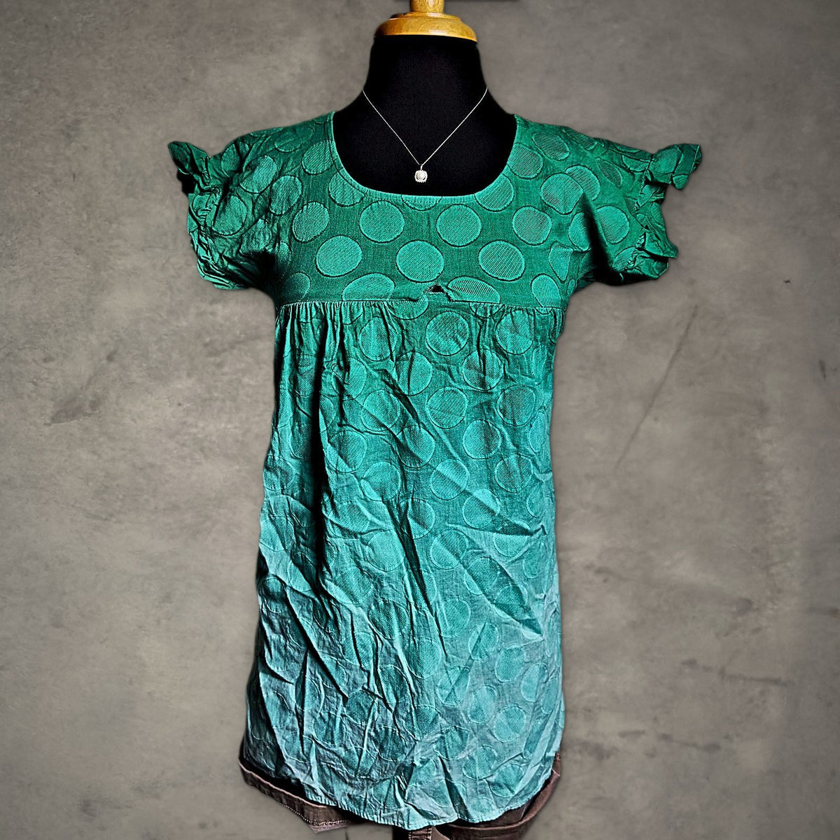 Romeo & Juliet Couture Babydoll Top Womens M Ombre Green