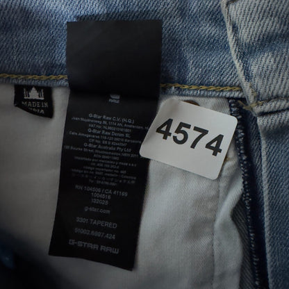 G-Star Raw 3301 Tapered Jeans Mens 30x32 Light Wash Skater