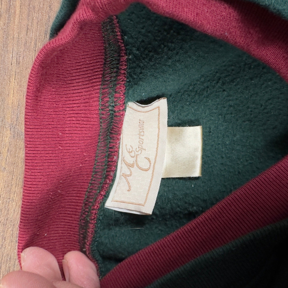 M&C Grandkids Embroidered Sweatshirt XL Green Burgundy Cozy