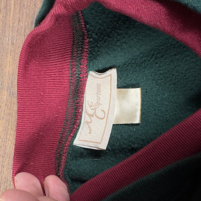M&C Grandkids Embroidered Sweatshirt XL Green Burgundy Cozy
