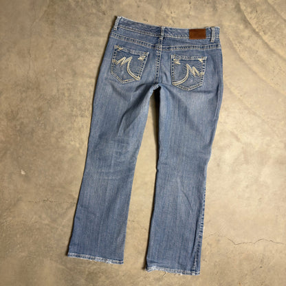 Maurices Baggy Bootcut Jeans Womens 7/8 Short Blue