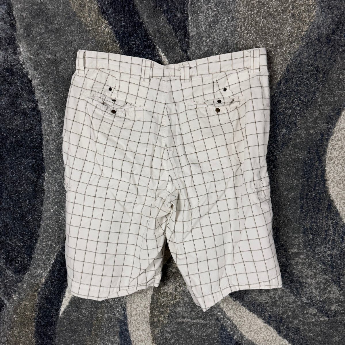 Vintage Callaway Golf Shorts Mens 33 Cream Plaid Windowpane