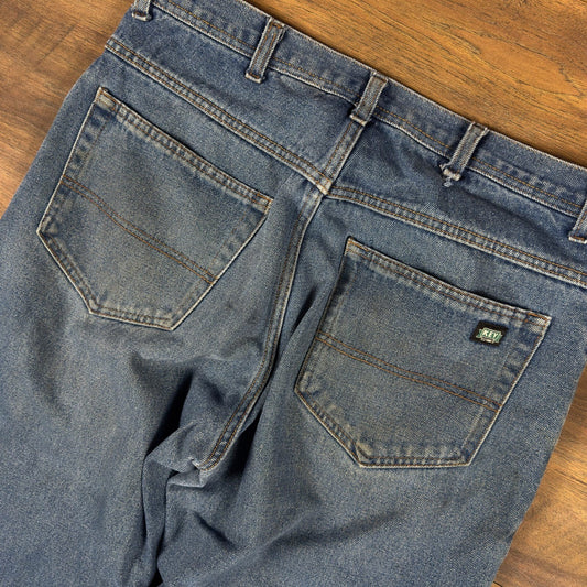 Key Industries Workwear Jeans Mens 34x30 Blue Straight Baggy