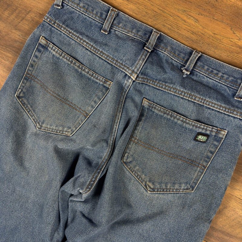 Key Industries Workwear Jeans Mens 34x30 Blue Straight Baggy