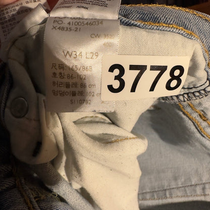 Levi's 505 Regular Jeans Mens 34x29 Light Wash Classic
