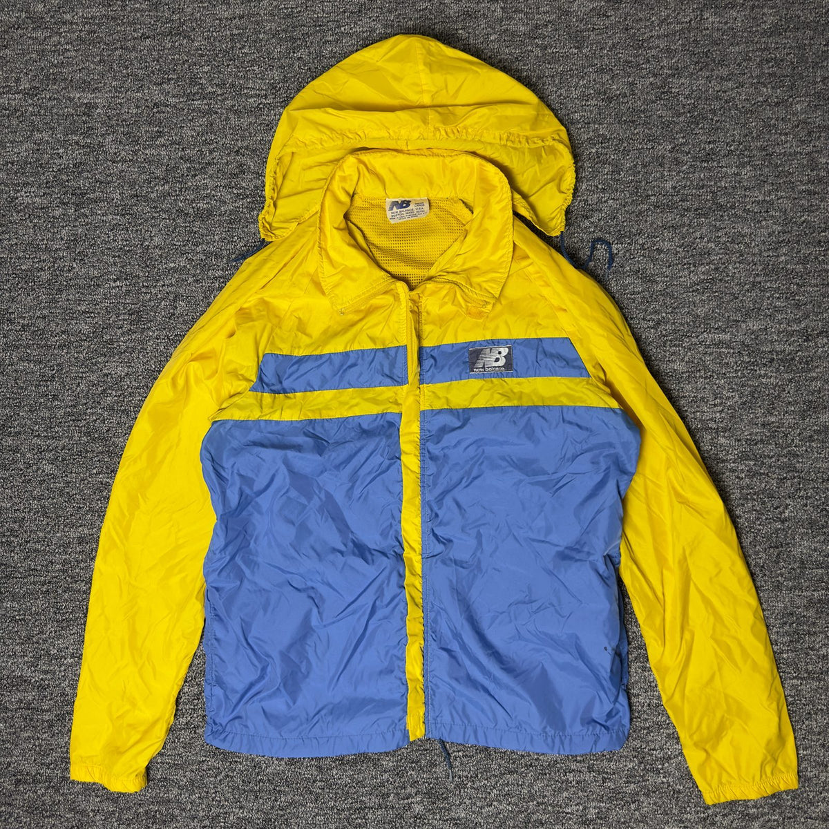 Vintage New Balance Windbreaker Jacket Mens L Yellow Blue