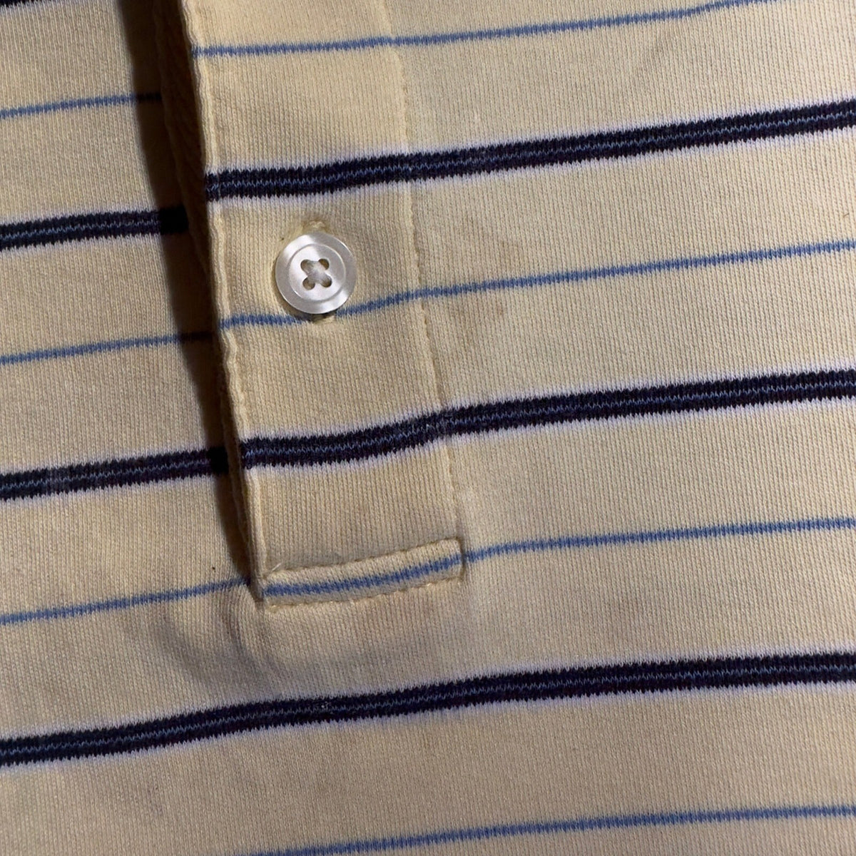 Eddie Bauer Striped Pima Cotton Polo Shirt Mens XL Yellow