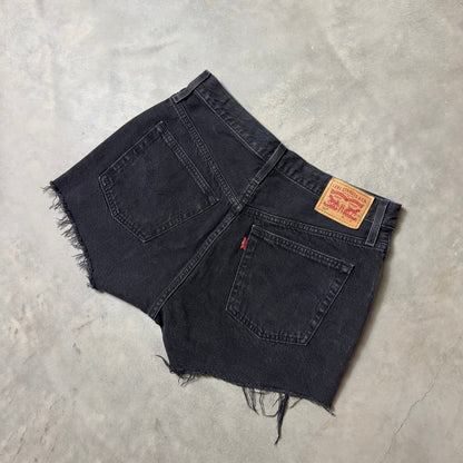 Levi's 501 Original Cut Off Shorts Womens 28 Black High Rise