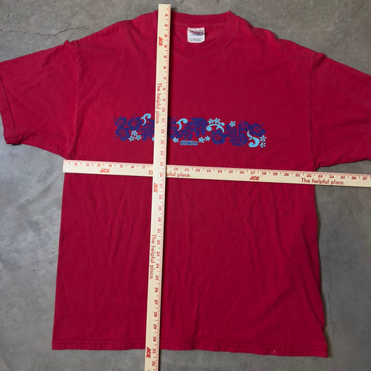 Vintage Hanes Beefy-T Hawaii Hibiscus Floral Graphic Tee XL