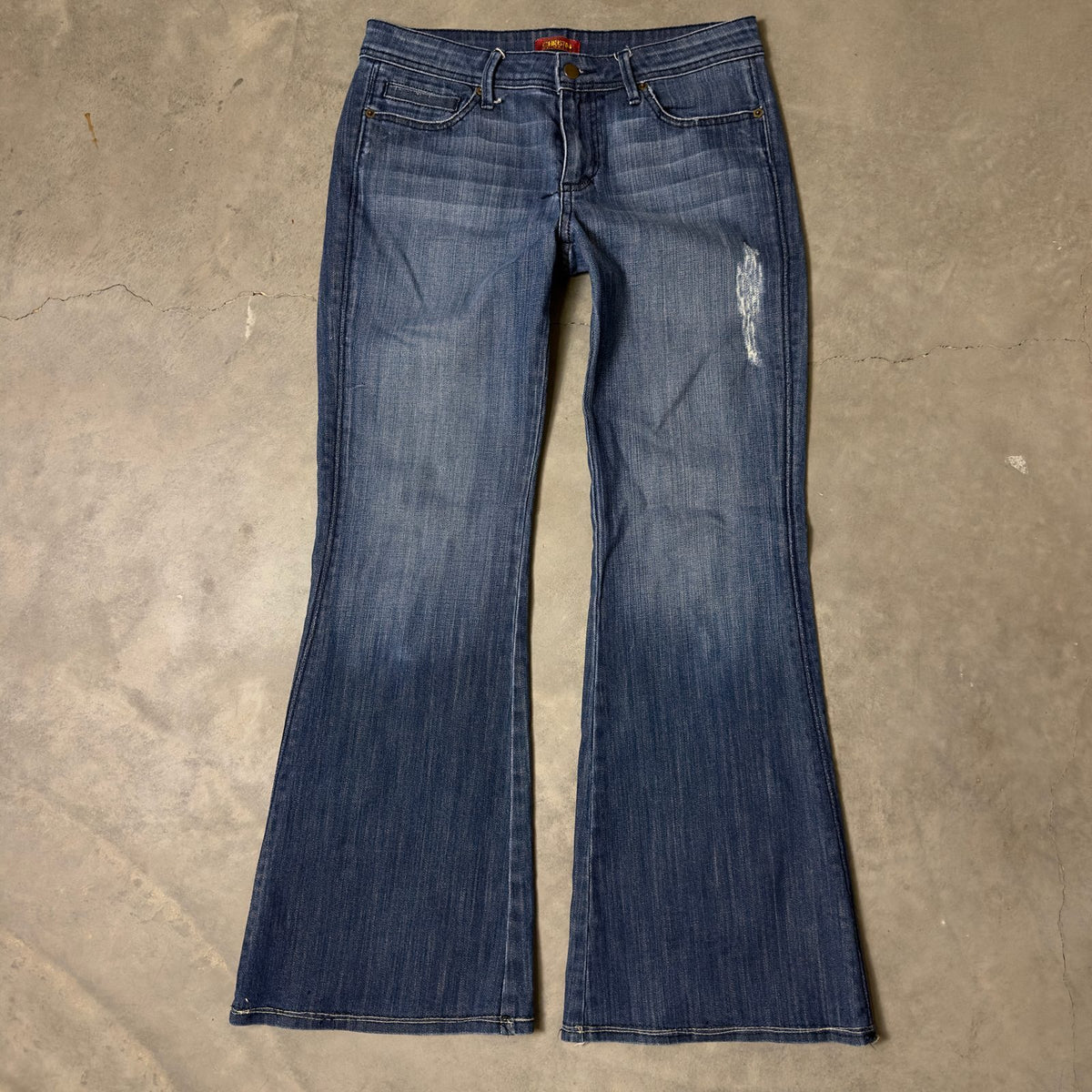 Christin Michaels Flare Jeans Womens Size 30 Dark Wash Boho