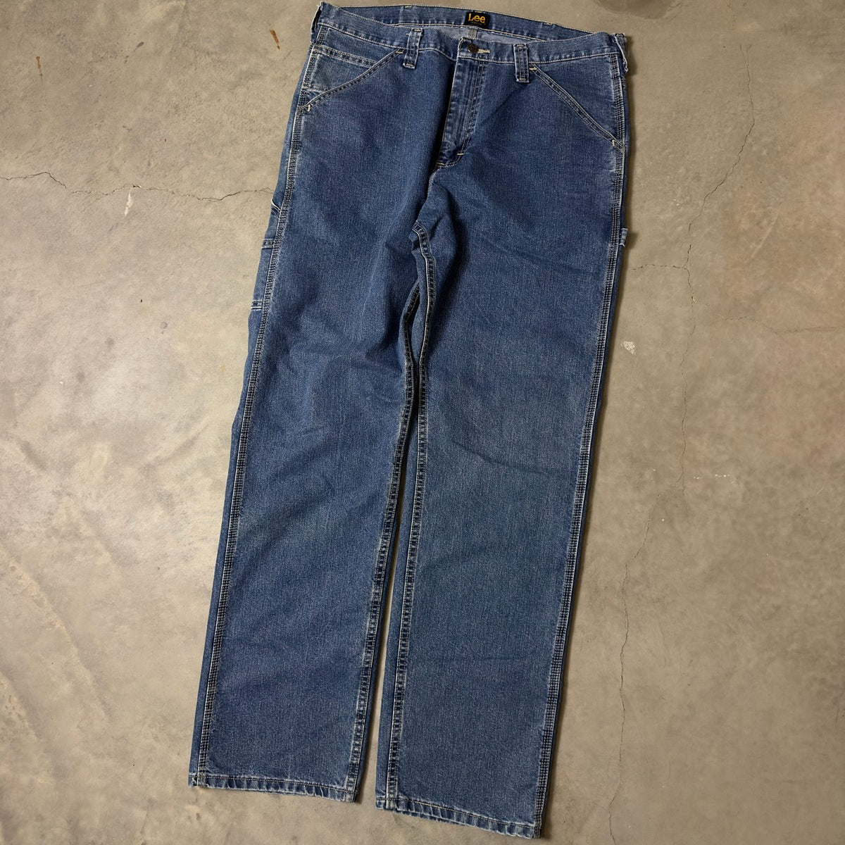 Lee Carpenter Jeans Mens 35x34 Medium Wash Baggy