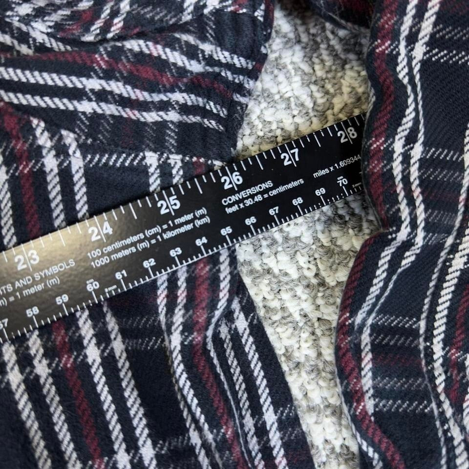 Cabelas Plaid Flannel Shirt Mens 2XL Tall Black Red Workwear