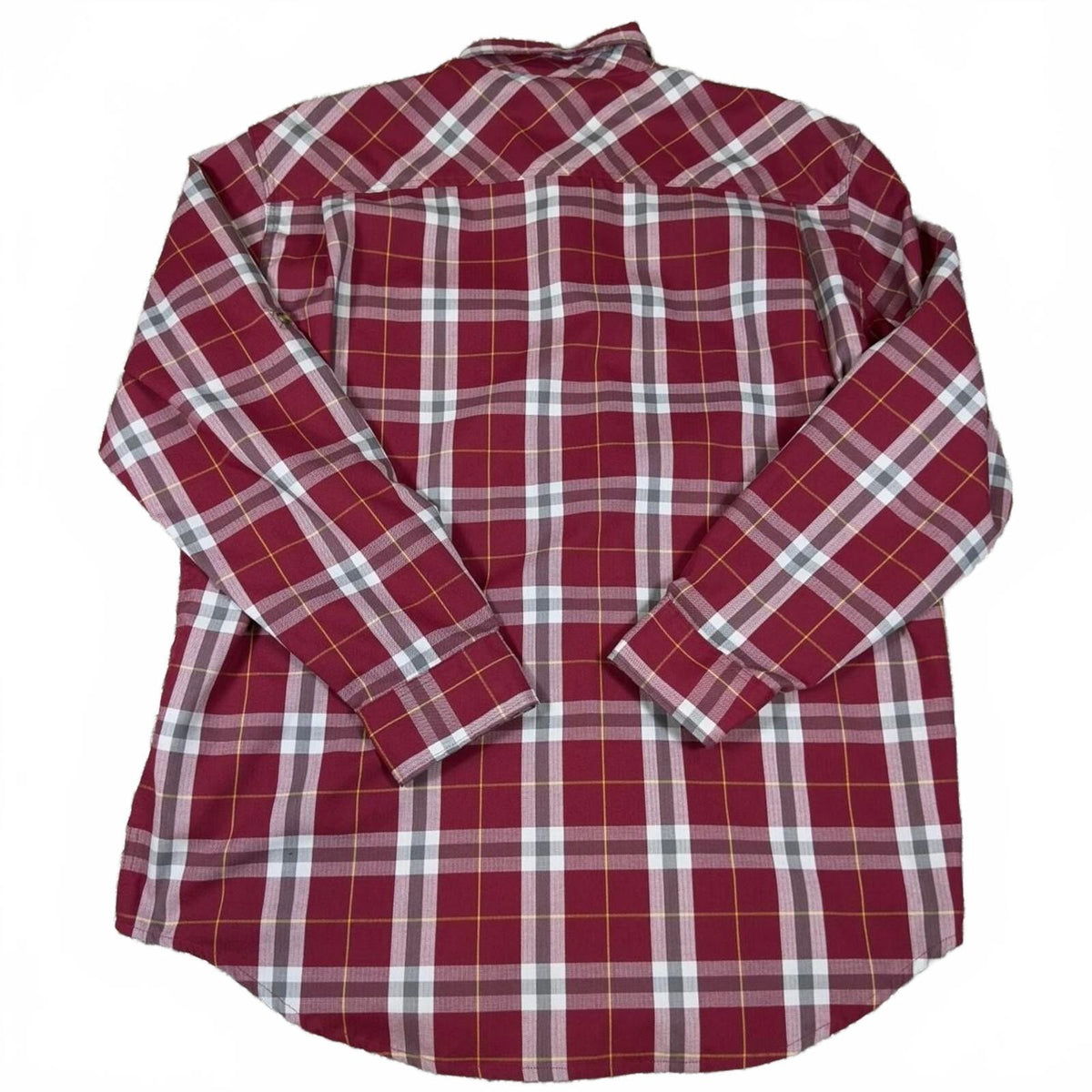 Cabela's Plaid Button Down Shirt Mens XL Burgundy Outdoor