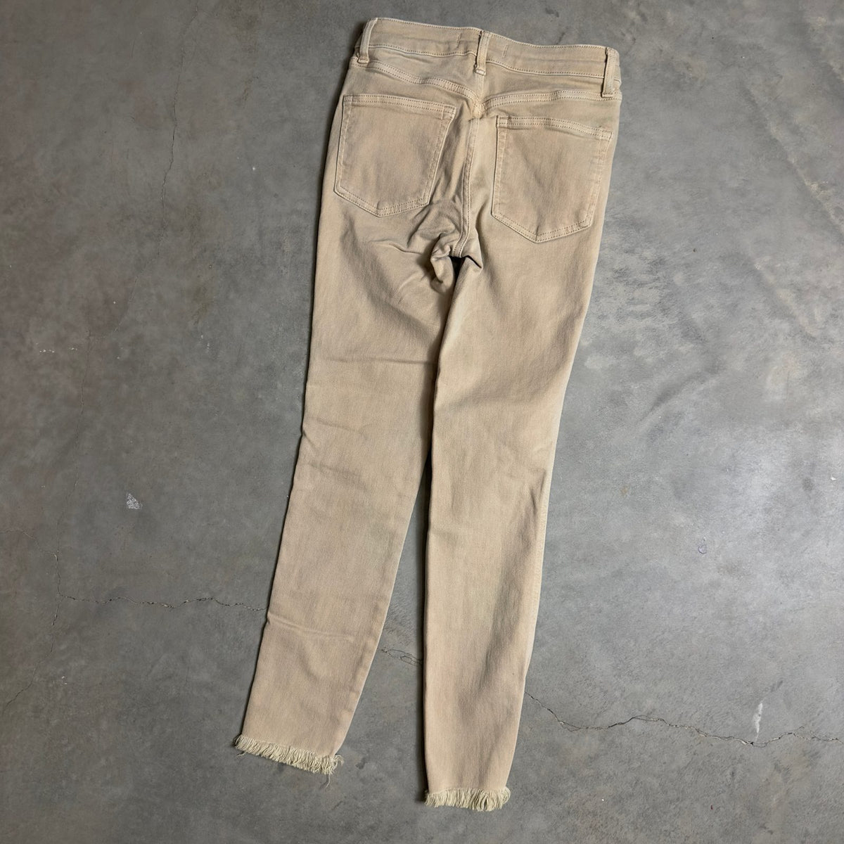 We The Free Skinny Pants Womens 26 Beige Raw Hem