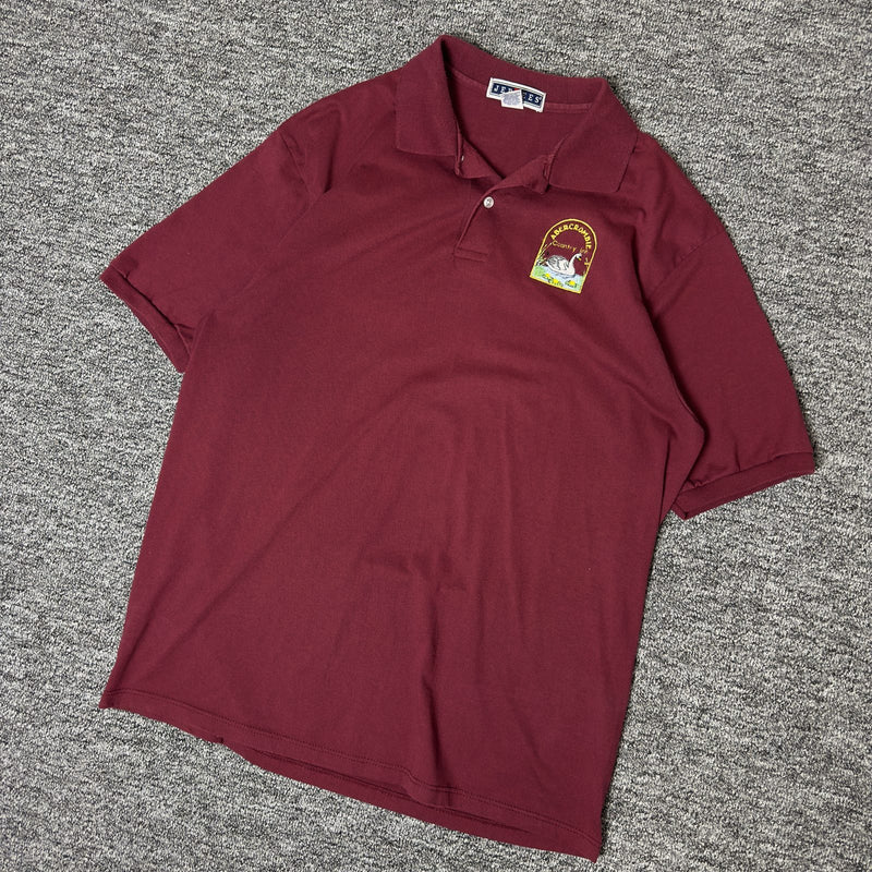 Jerzees Abercrombie Country Inn Polo Mens L Burgundy