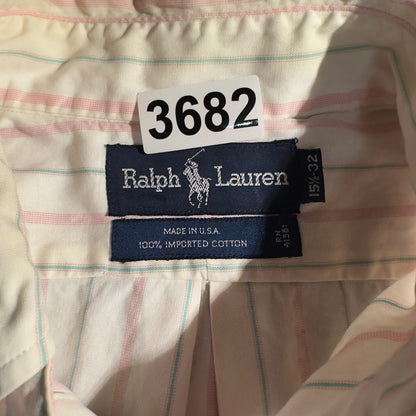Ralph Lauren Striped Shirt Mens 15.5 32 Cotton