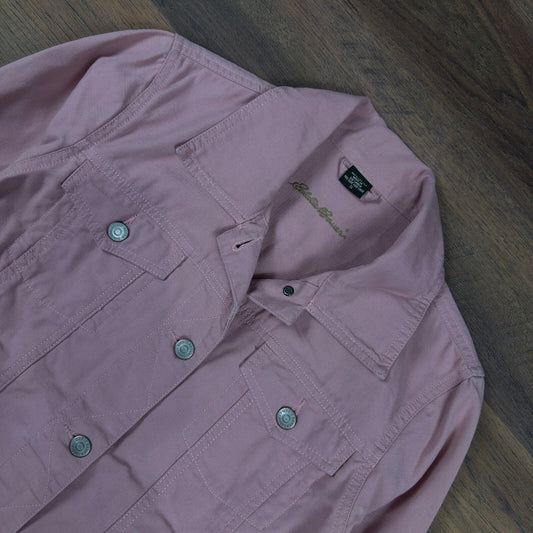 Eddie Bauer Cotton Canvas Trucker Jacket Womens S Dusty Rose