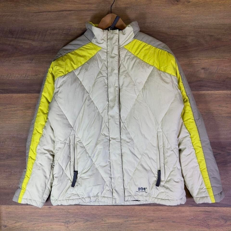 Helly Hansen Women's Quilted Jacket Medium Beige Yellow Coat