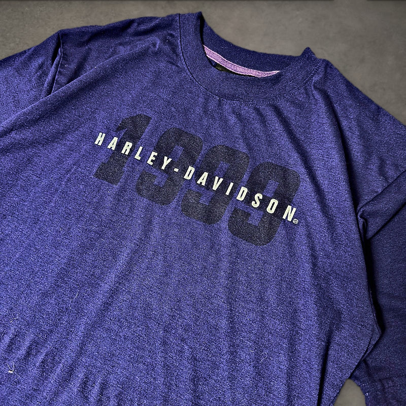 Vintage Harley-Davidson 1999 Graphic Tee Mens M Purple Biker