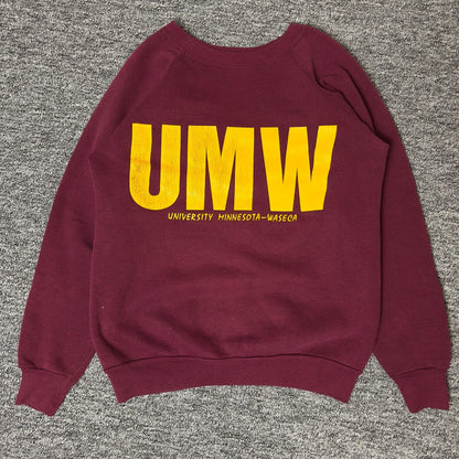 Vintage UMW University Minnesota Waseca Crewneck Maroon M