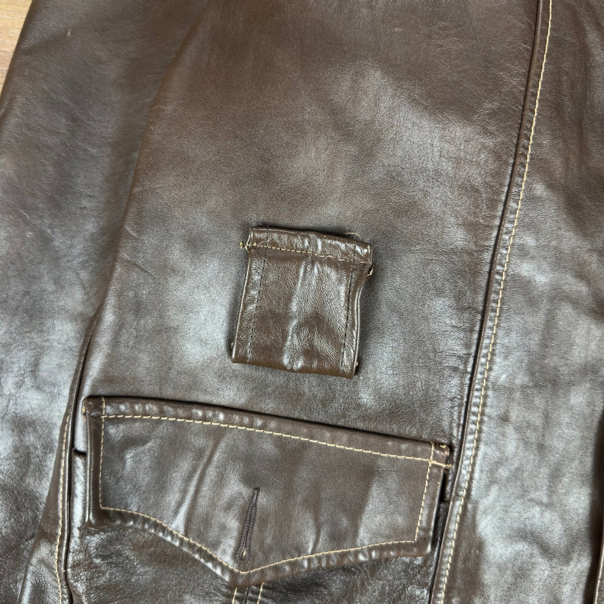 Vintage Towncraft Mens XL Brown Leather Car Coat Jacket