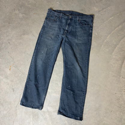 Levis 569 Loose Straight Jeans Mens 38x32 Dark Wash Blue
