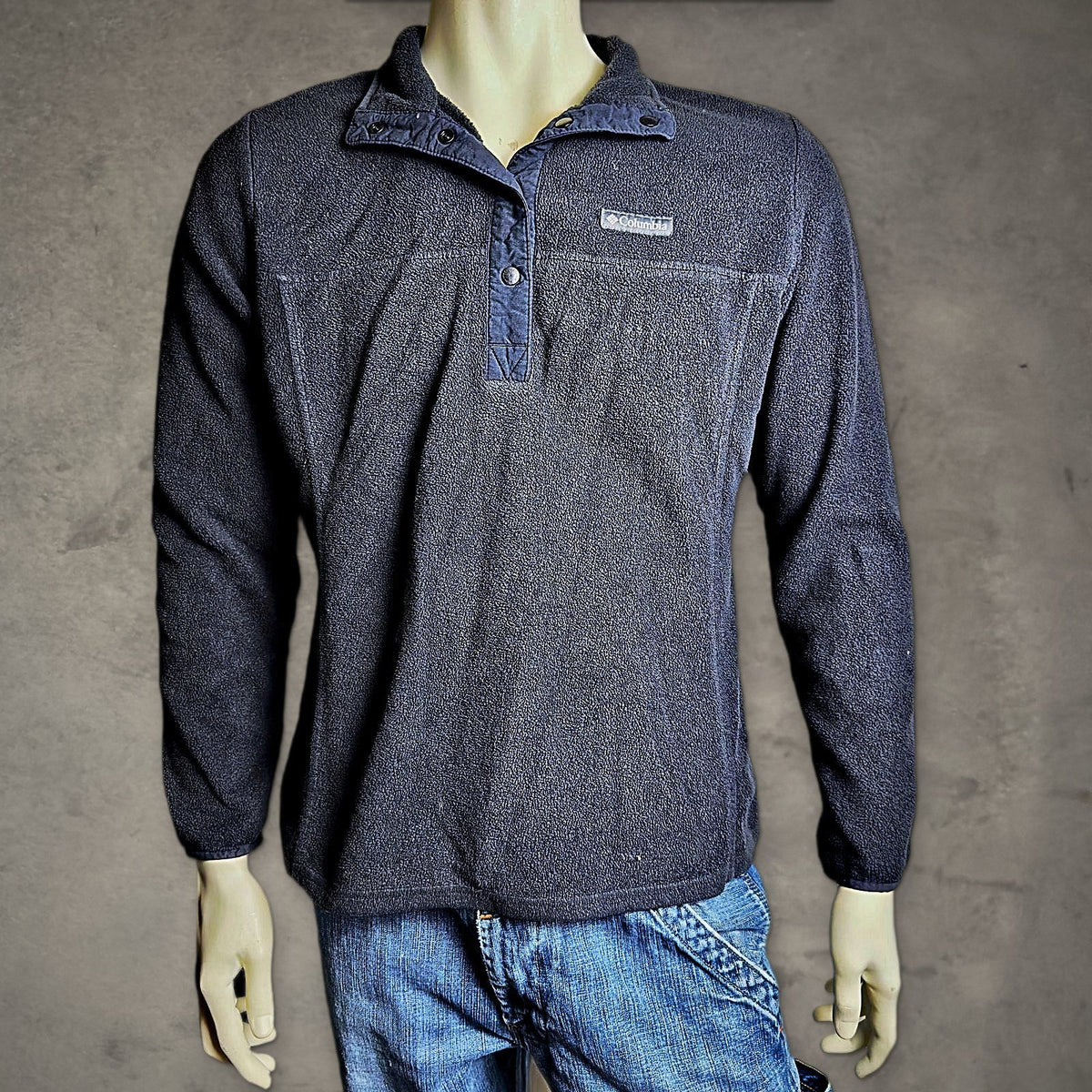 Columbia Snap Fleece Pullover Mens XL Black Gorpcore
