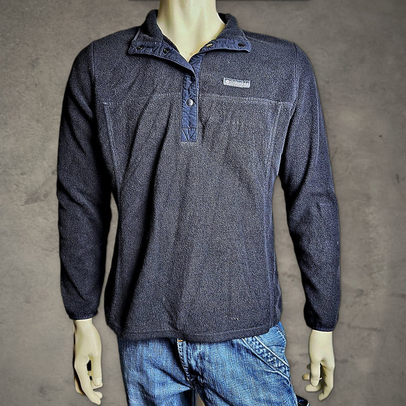 Columbia Snap Fleece Pullover Mens XL Black Gorpcore