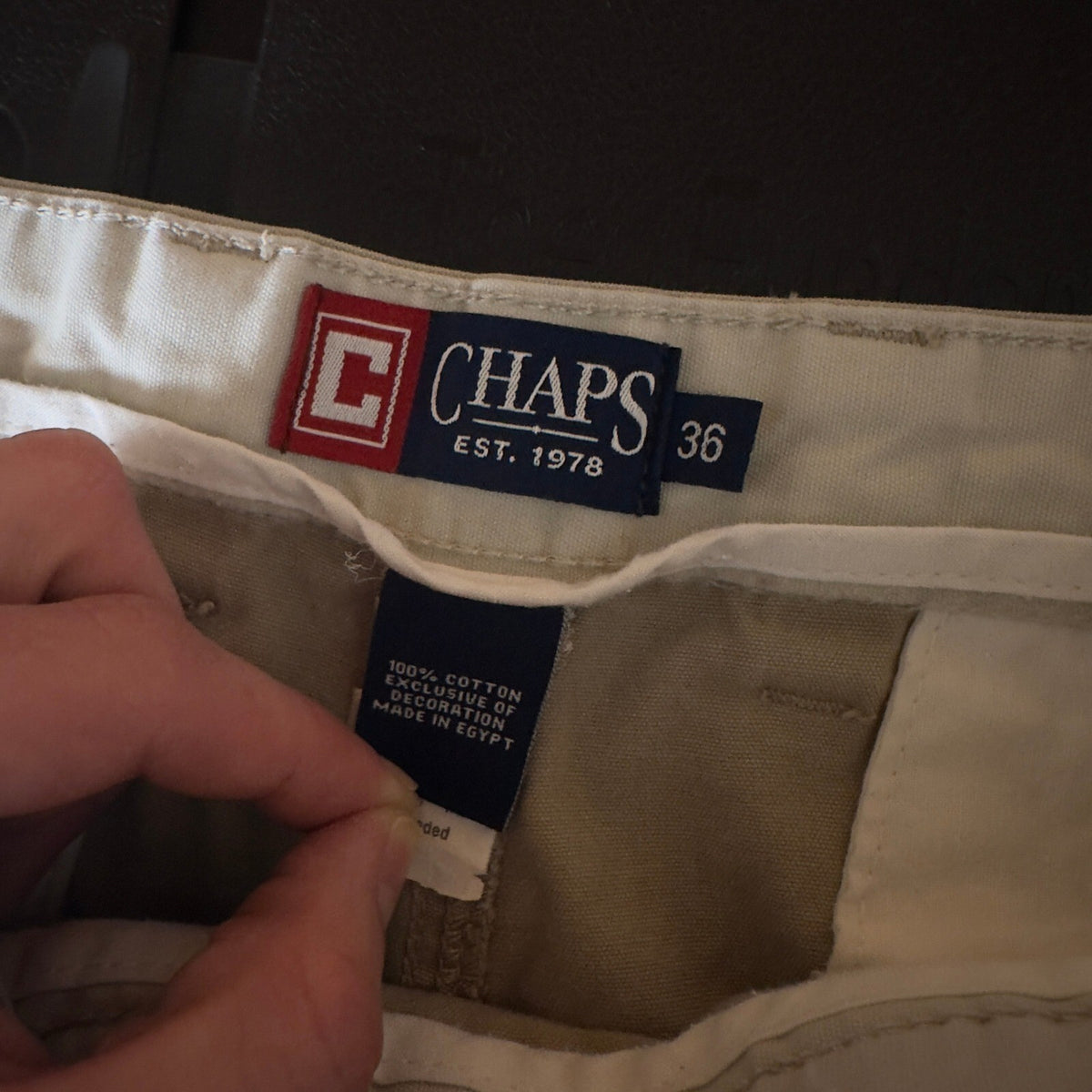 Chaps Cargo Shorts Mens 36 Khaki Tan Cotton Canvas Baggy