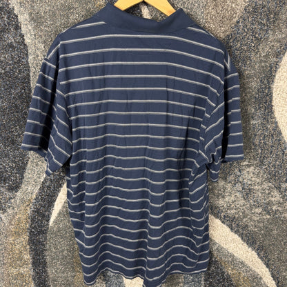 Chaps Golf Striped Polo Shirt Mens XL Navy White Mercerized