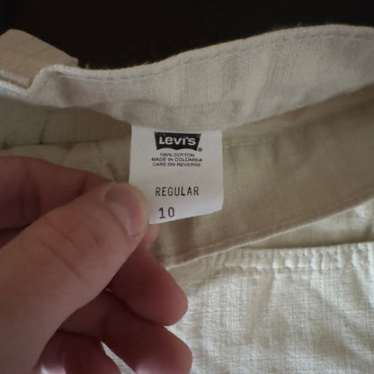 Vintage Levis Carpenter Shorts Kids 10 Cream Off White Baggy