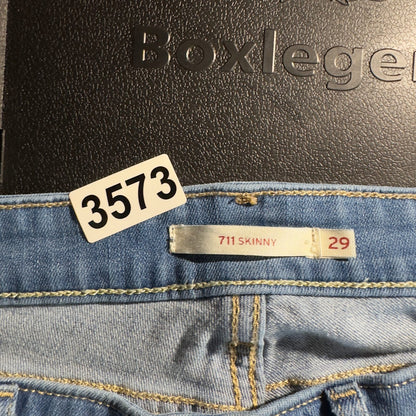 Levi's 711 Skinny Jeans Womens 29 Blue Distressed