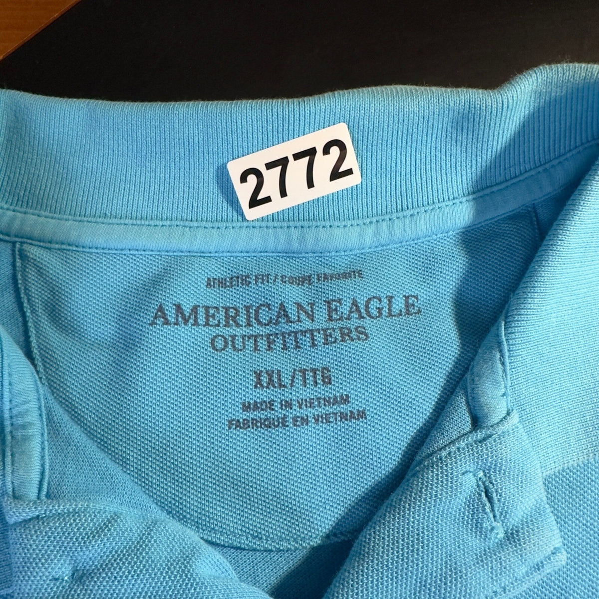 American Eagle Polo Shirt Mens XXL Blue Athletic Fit