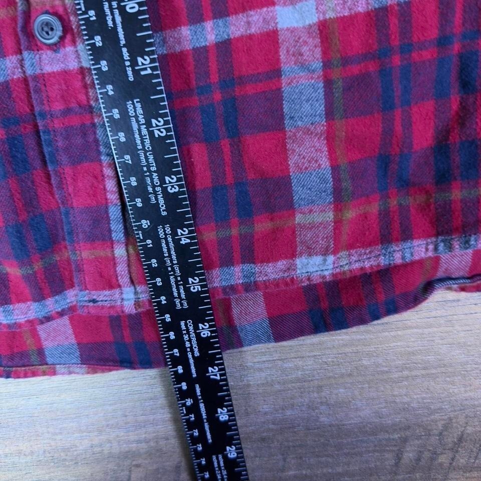 Eddie Bauer Red Plaid Flannel Shirt Men's XL