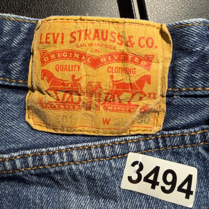 Levi's 501 Straight Leg Jeans Mens 36x30 Blue Medium Wash Baggy Denim Classic
